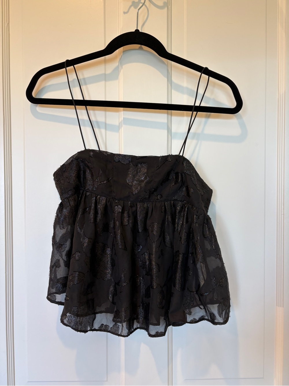 Urban Outfitters Black Sheer Babydoll Top